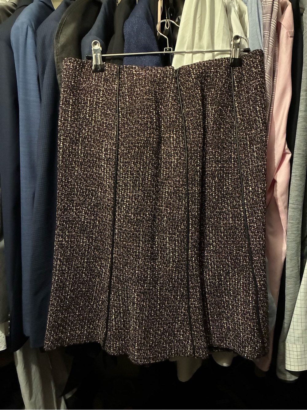 Dana Buchman Plum-Tone Tweed A-Line Skirt